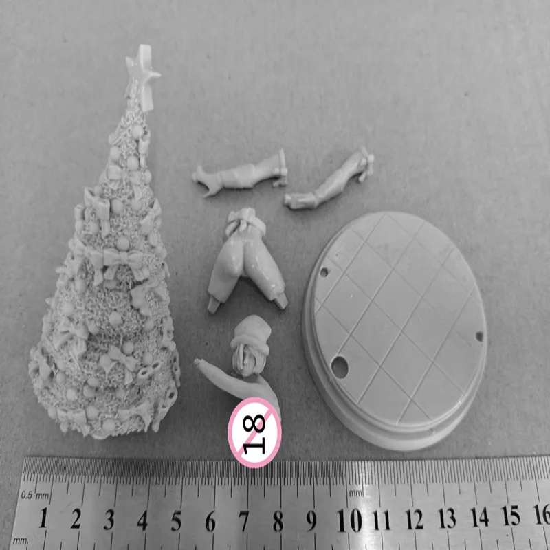 1/24 Bilancia Figurina In Resina Albero Di Natale Ragazza Nsfw FAI DA TE assemblare Modello Kit Smontato e Non Verniciato Scultura giocattolo