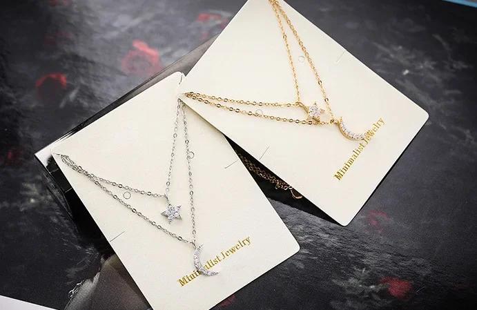 Sterling Silver Pendant Necklace Featuring Dual-Tier Celestial Motif with Polished Finish Ideal for Modern Women Seeking Minimal