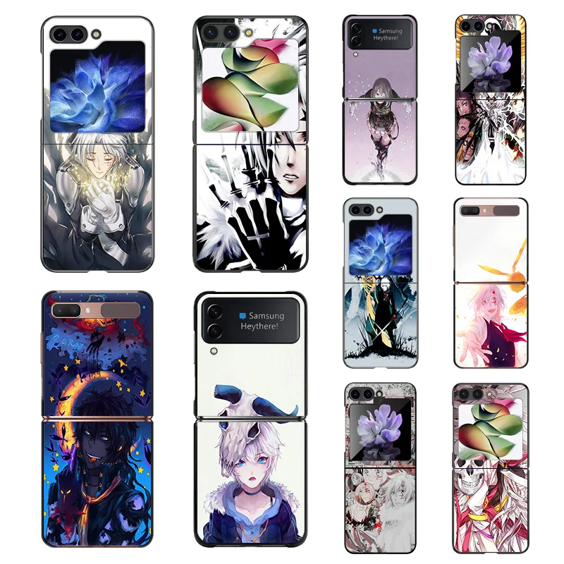 Phone Case For Samsung Z Flip 6 5 4 3 Galaxy ZFlip6 5G Flip5 Flip4 D. GRAY-MAN Anime Black Hard Camera Protective Cove