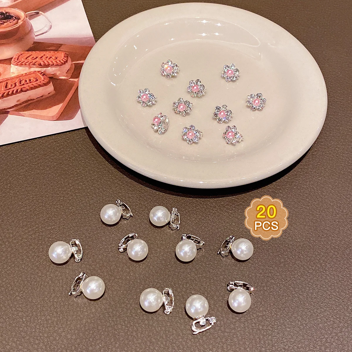 

20 заколок для волос из сплава с искусственными жемчужинами, модные заколки для волос, аксессуары для волос с имитацией жемчуга