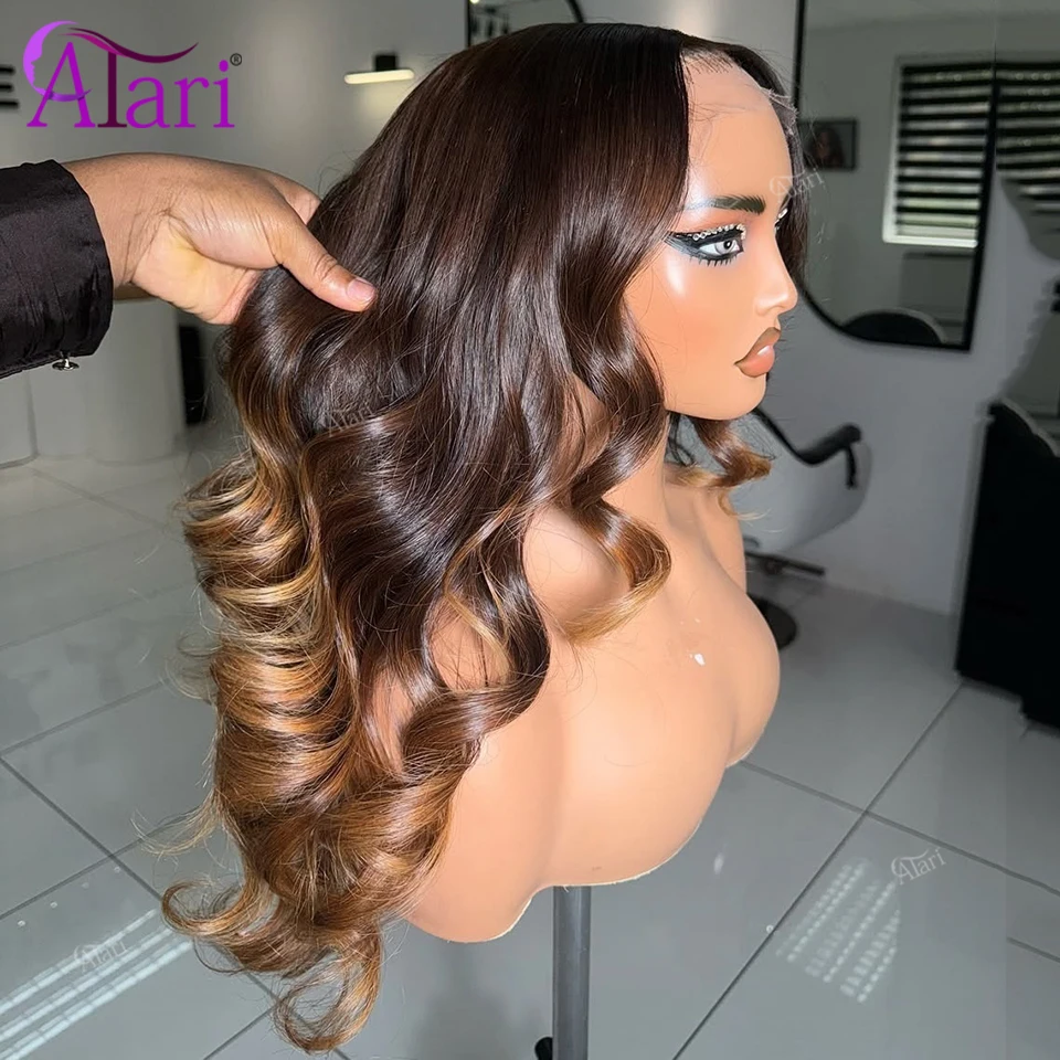 

Ombre 27 Color Transparent 13x6 Lace Frontal Human Hair Body Wave Wig Pre Plucked Brown and Blonde 13x4 Lace Front Brazilian Wig