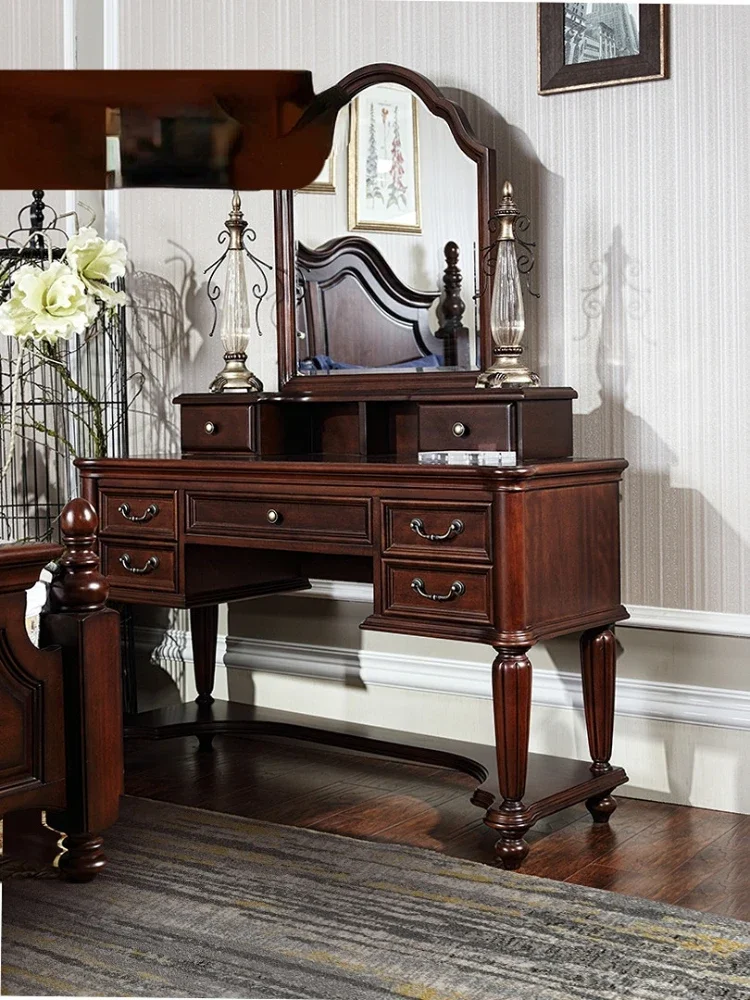 

Simple with Fingerprint Lock Dresser All Solid Wood Bedroom Furniture Multi-Functional Writing Desk Makeup Table