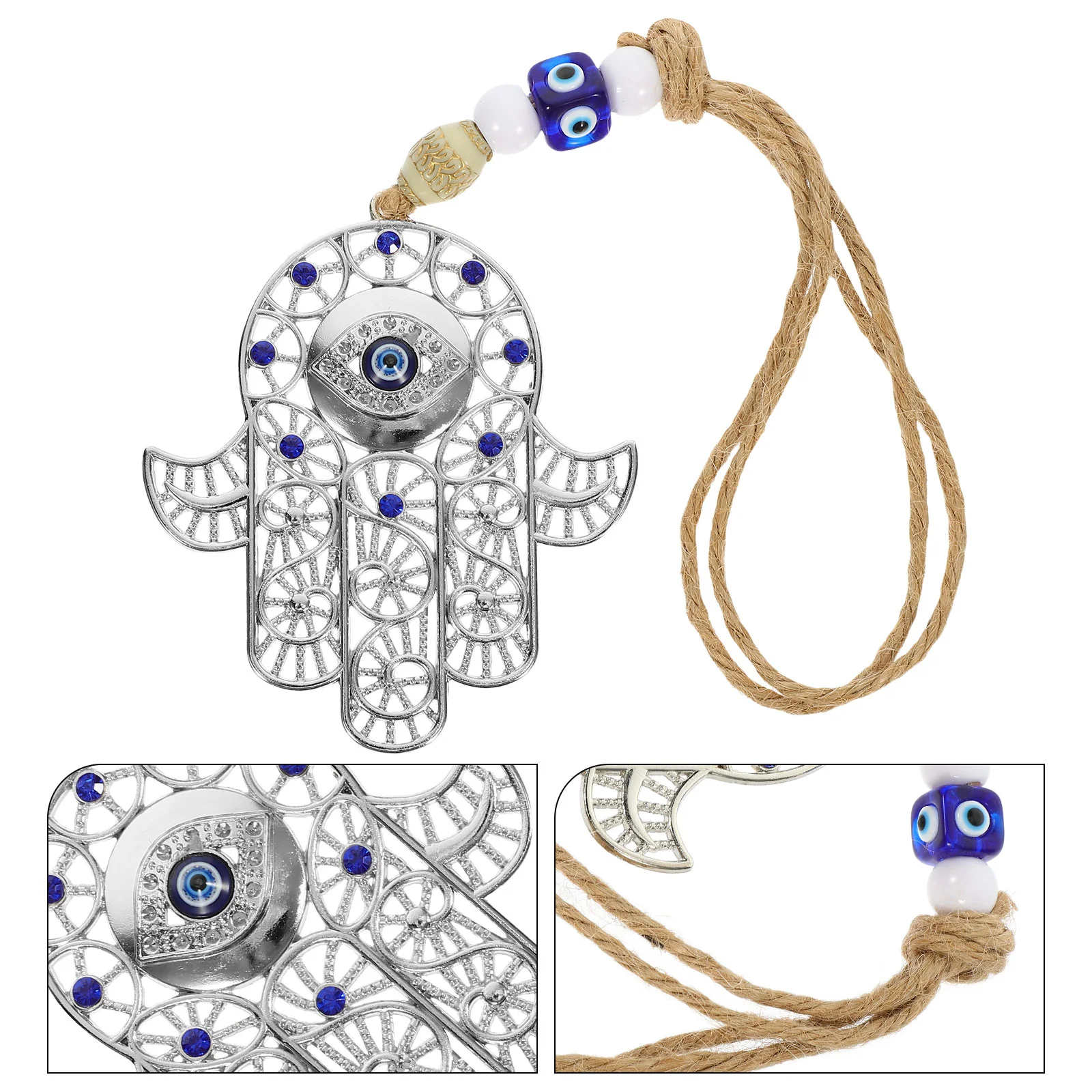 Palm Pendant Evil Eye Hamsa Hand Decor Wall Hanging Ornament Car Decoration Turkish Rearview Mirror Blue Decorations