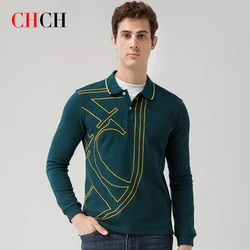 CHCH New Top Grade Fashion Brand Men Polo Shirts For Men Casual Designer Long Sleeve Tops Men's Clothing