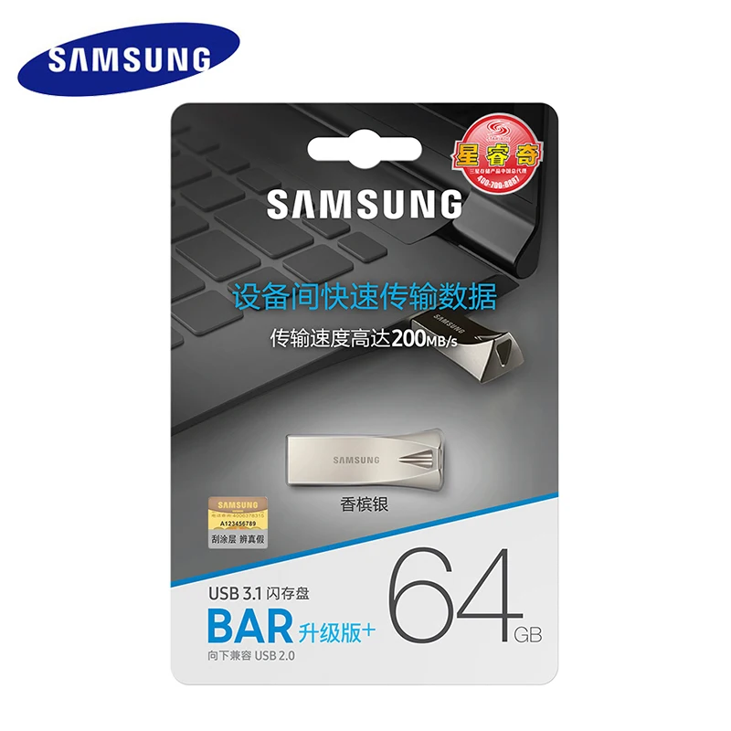 Samsung USB 3,1 unidad de memoria Flash de alta velocidad 256GB 64GB 128GB 512g pequeño dispositivo de almacenamiento de memoria de metal U Disk Mini 400 MB/s