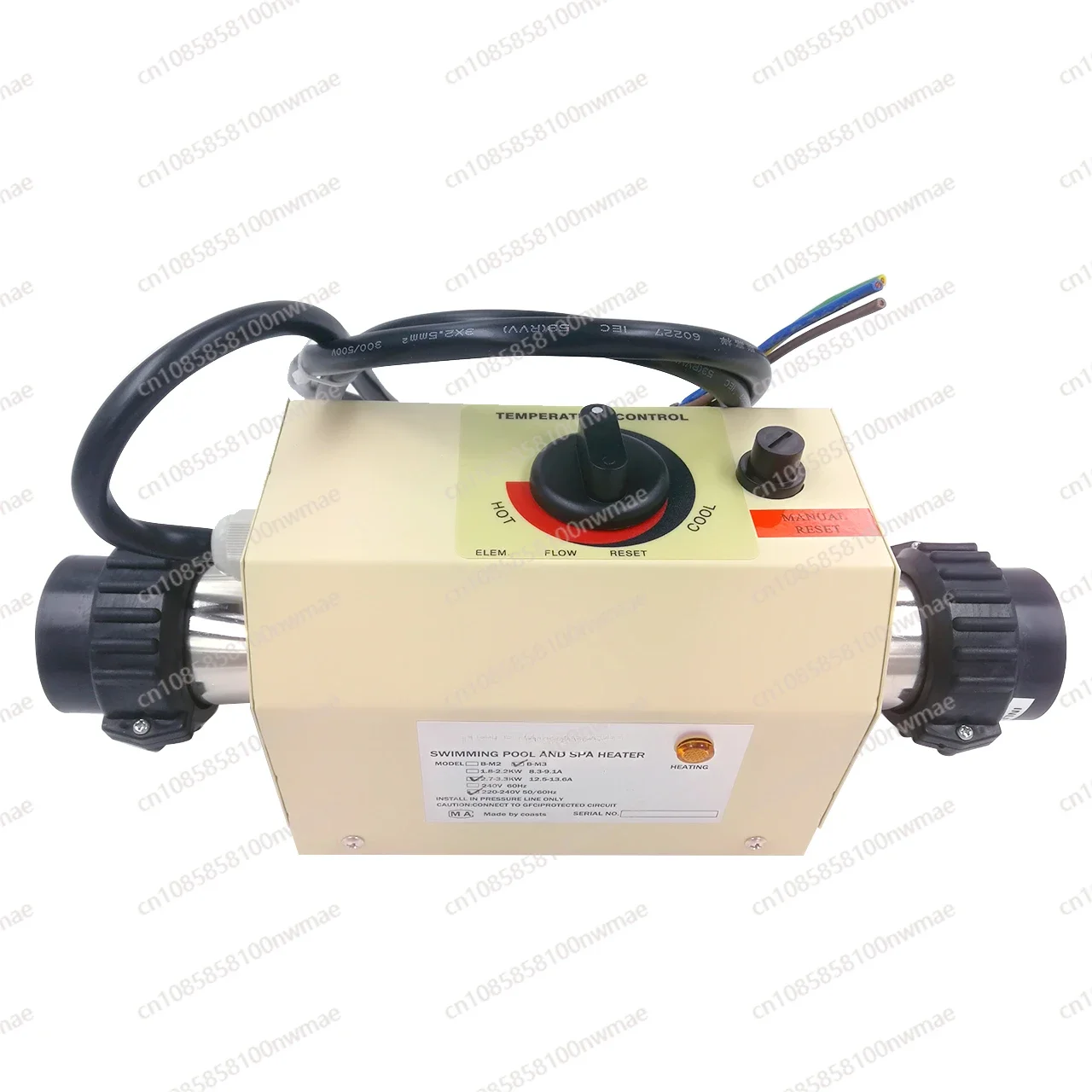 220V 3KW Electric Water Heater Thermostat For Swimming Pool Bathtub SPA Bath For Massage Hot Tub and Jacuzzi