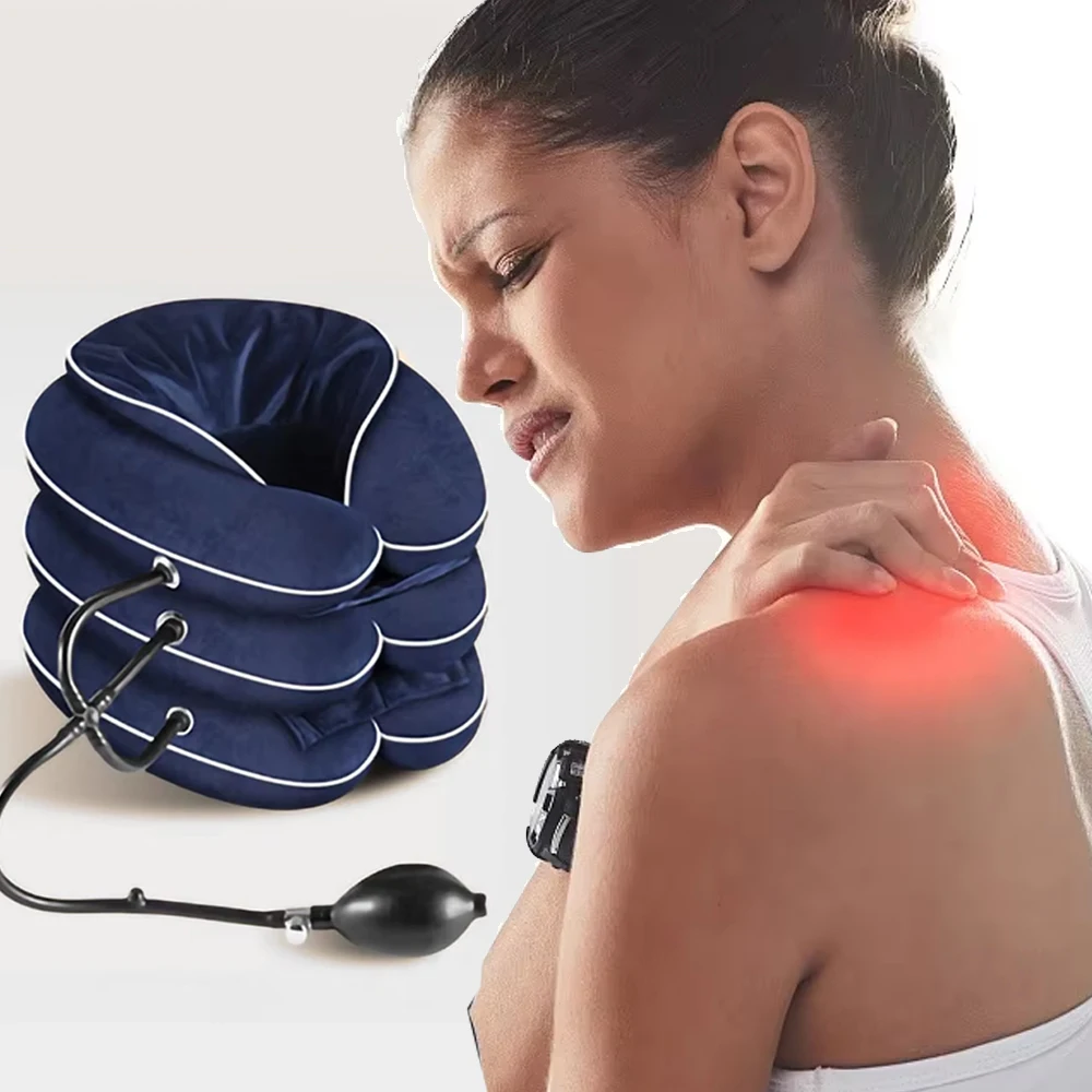 Cervical Neck Traction Device,Relief for Chronic Neck & Shoulder Alignment Pain,Inflatable Neck Stretcher Collar for Neck Relief