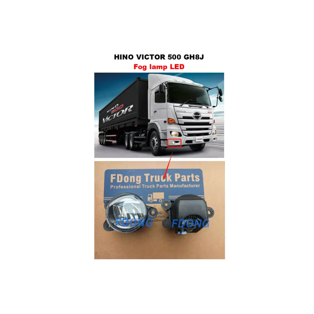 FDONG 1 Set 2 Pcs Fog Lamp LED for HINO VICTOR 500 GH8J