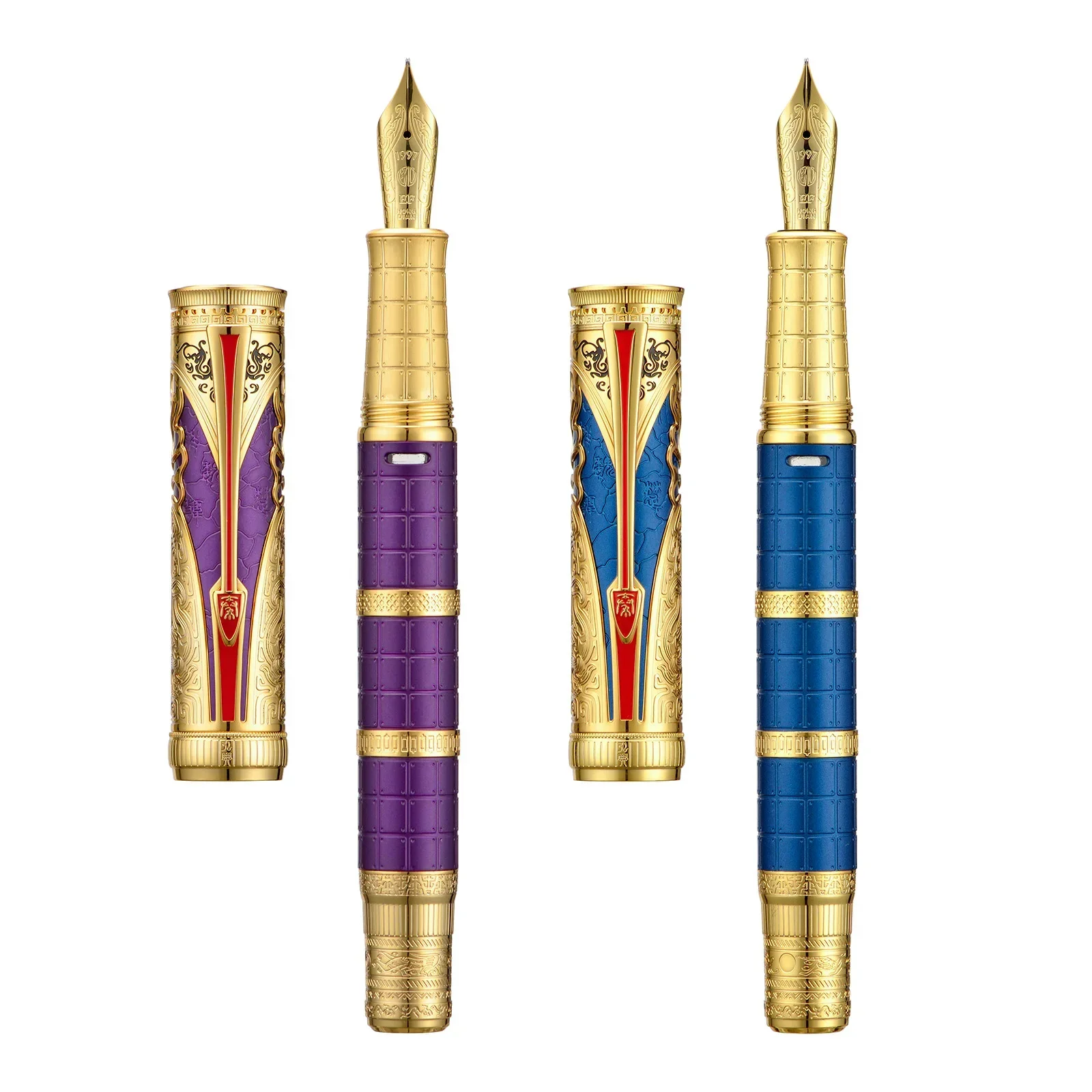 Hongdian D5 Qin Piston Fountain Pen Dynasty Series New Colour Extra Fine/ Fine Nib Exquisite Retro Writing Engraved Gift