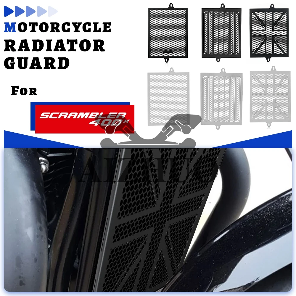 

For Scrambler 400 X 2024 2025 2026 Speed 400 Motorcycle Radiator Guard Grille Cover Protector Water Tank Protection Accessories