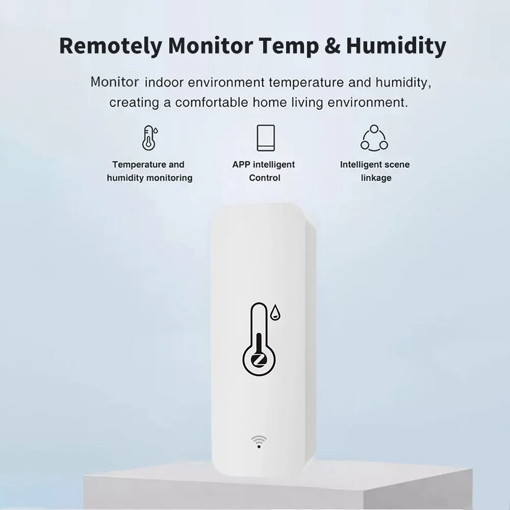 Tuya ZigBee Smart Temperature And Humidity Sensor Battery Powered ZigBee Smart Home Security Work With Alexa Google Home