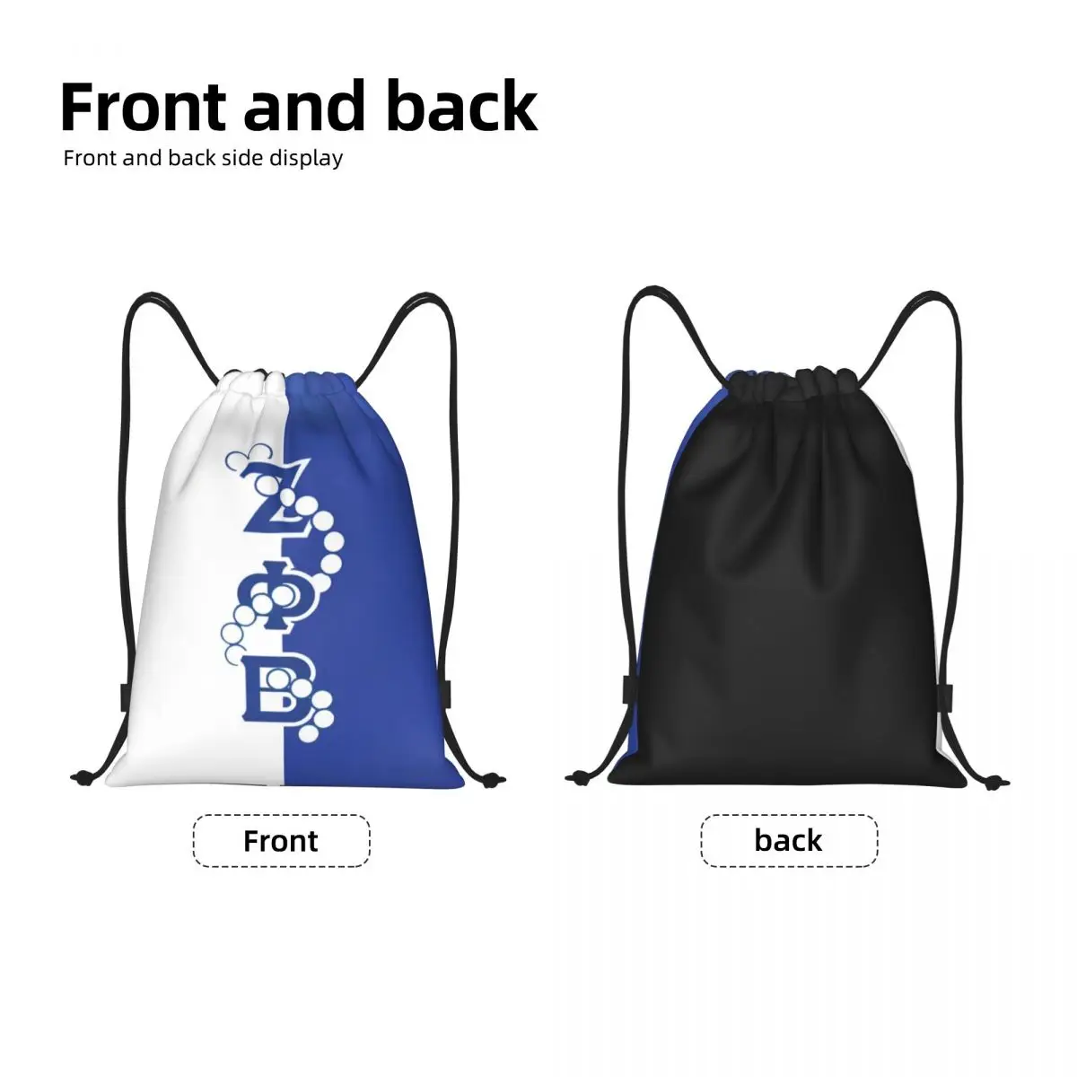 Zeta Phi Beta Logo Drawstring Mochila, Sports Gym Bag para homens e mulheres, ZOB Sorority Training Sackpack