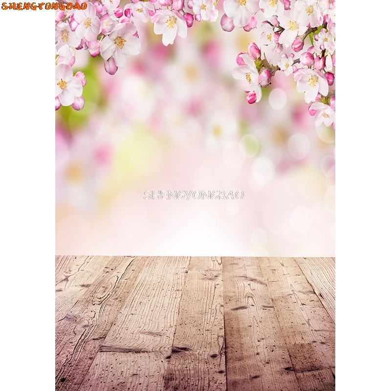 SHENGYONGBAO Art Fabric Christmas day Photography Backdrops Props Flower Landscape Wooden Floor Photo Studio Background ZLDT-13