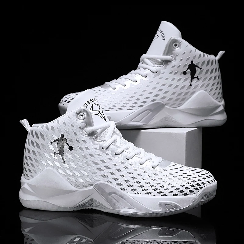 

Brand Mens Basketball Shoes Boys High-top Sneakers Casual Breathable Tennis Shoes Womens Comfortable Non-slip Youth Sports Shoes