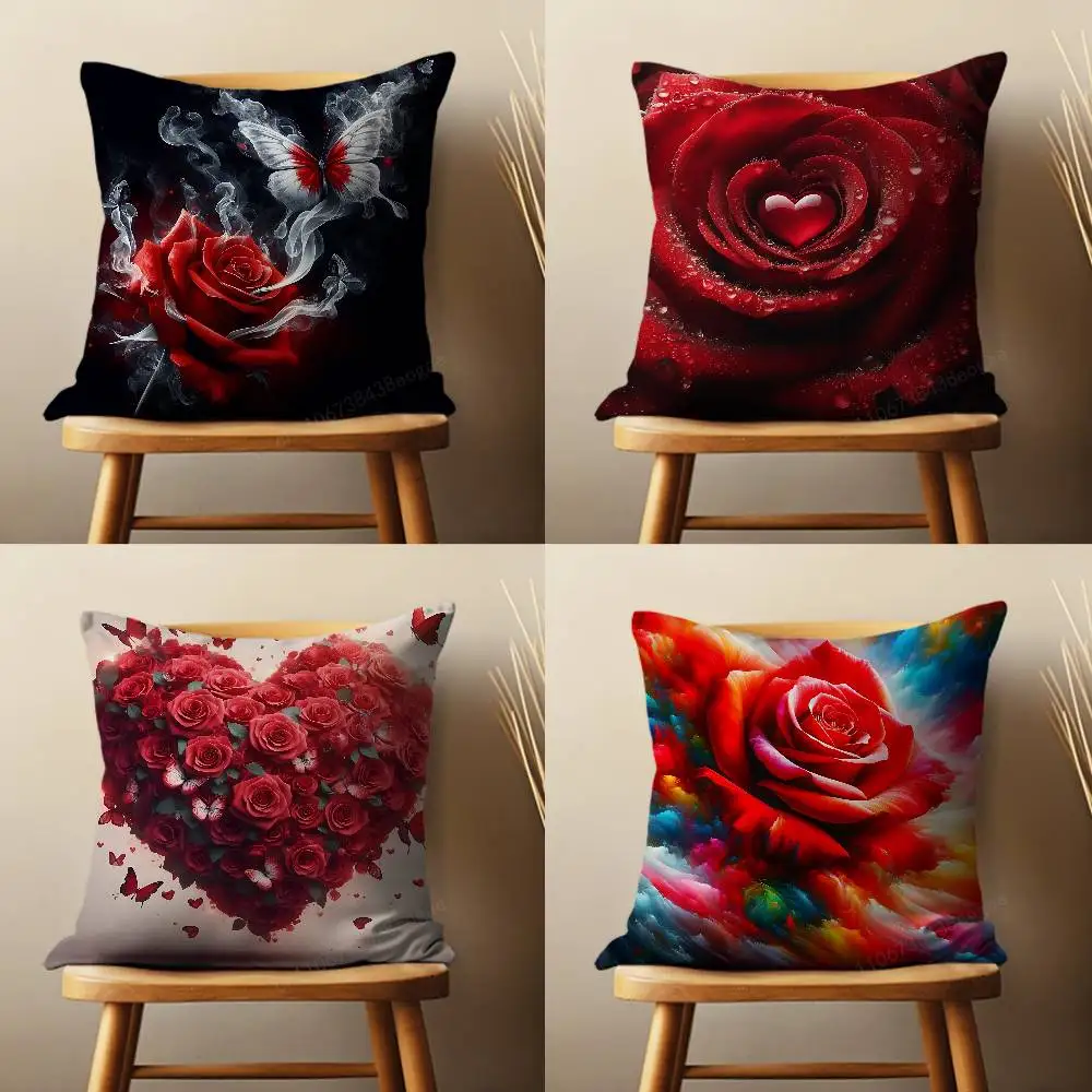 

Наволочка для подушки с рисунком розы The Art OF Love, чехол для диванной подушки в гостиную, подходит для украшения и защиты дома, спальни