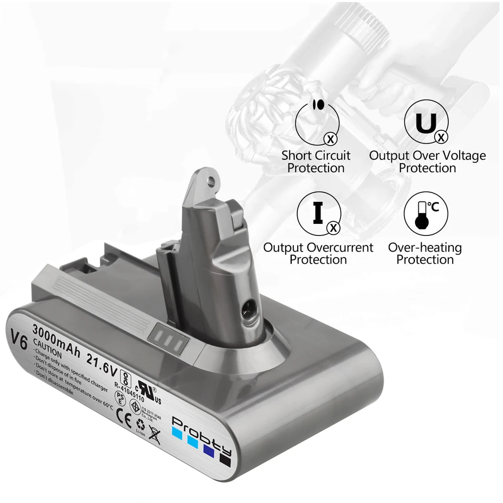 21.6 فولت 3.0 أمبير لاستبدال بطارية دايسون DC62 DC59 DC58 SV03 SV04 SV09 V6 رأس المحرك الحيواني V6 سليم V6 المطلق فراغ
