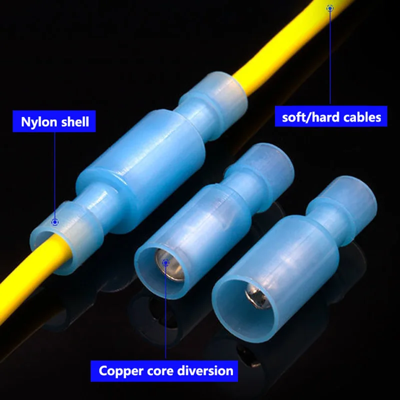 10 Stuks 5 Paar 4-kleuren Kogelvormige Butt Crimp Terminals Nylon Geïsoleerd Snel Insert Draad Connectoren 0.3-6mm2 0.5-0.78 1.25-156