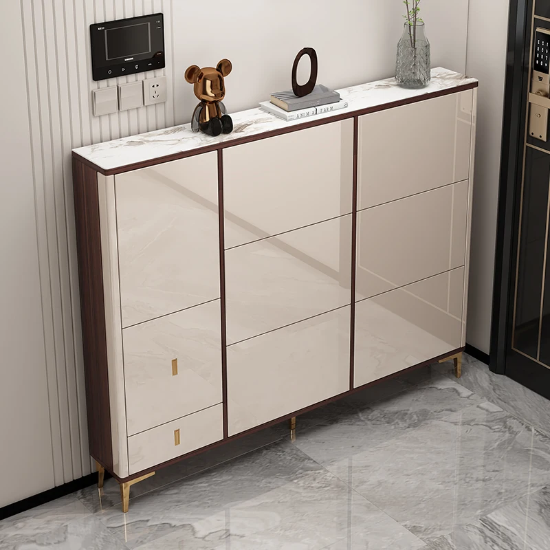 

Luxury modern furniture shoe cabinet, medium density fiberboard ultra-thin shoe cabinet, large storage organizer