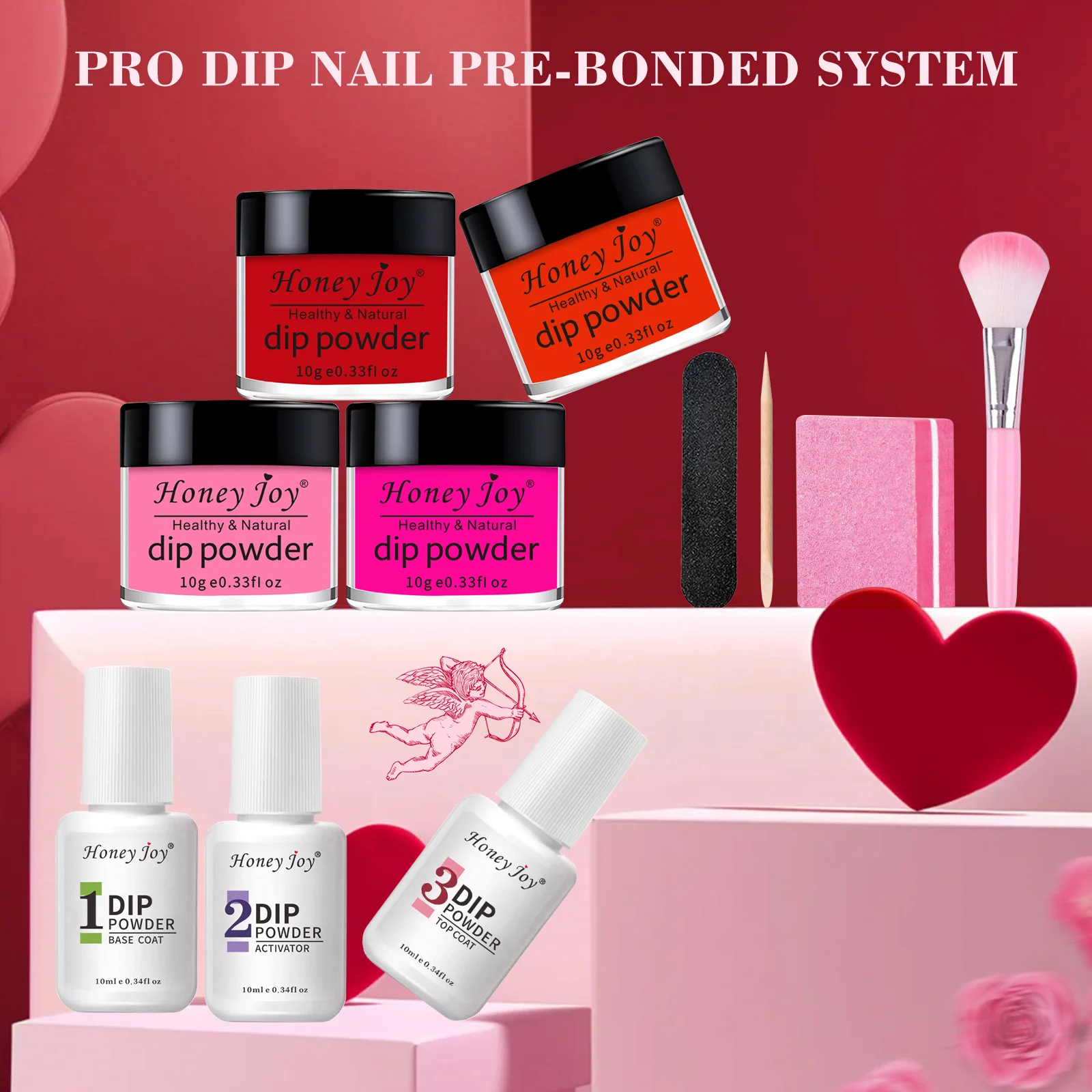 Dip Nails Powder Kit Acrylic Dipping Powder Set with Base Top Coat Activator for French Nail Art Manicure Salon DIY Gift No UV - Image 4