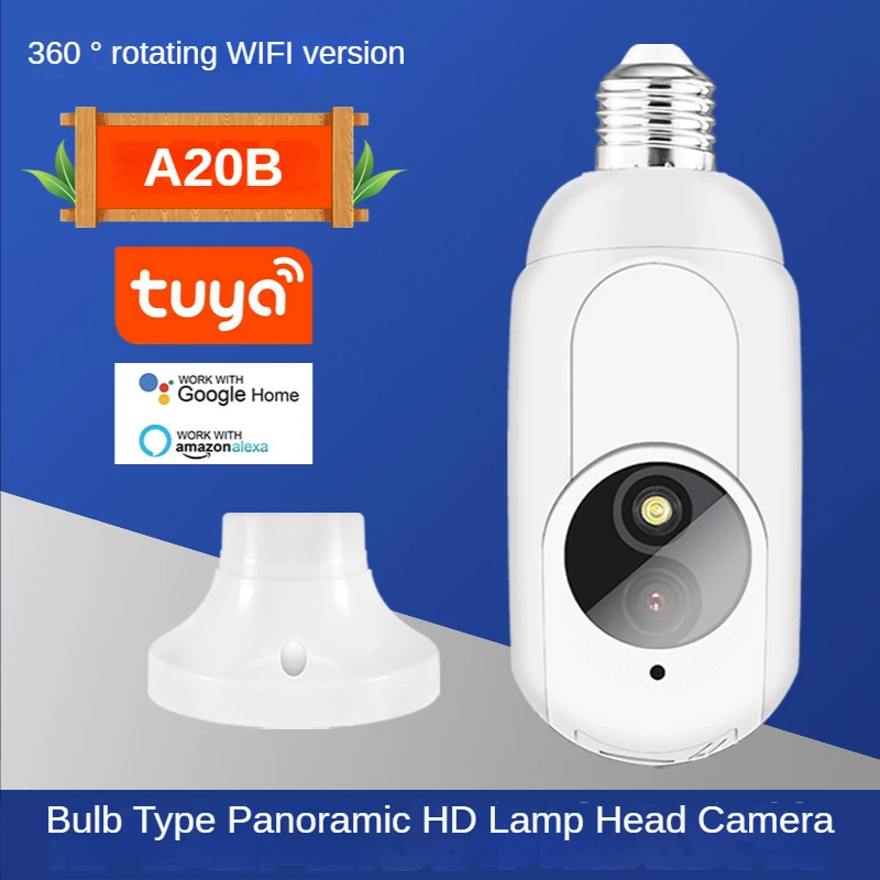 

2MP 1080P Tuya/Yilot APP E27 Lamp Head Socket Wireless WIFI IP Camera AI Humanoid Detection Intercom CCTV Baby Monitor