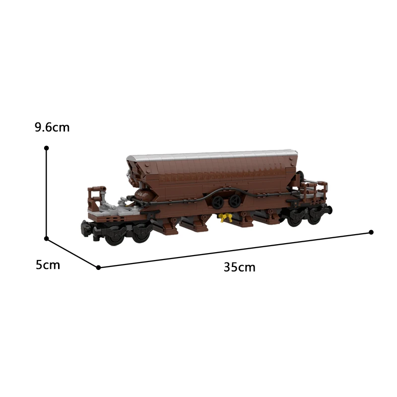 MOC Brown Wagon Tanker Boxcar Railway Freight Train Building Block Kit Cargo Carriage Vehicle Car Brick Model Toy Kids Gift