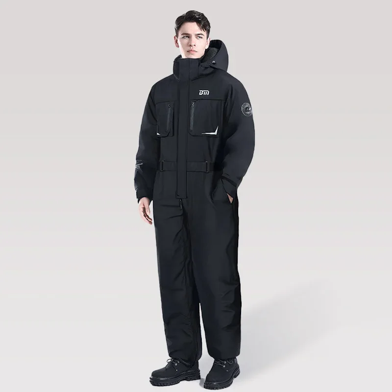 

Waterproof Windproof Riding Cold-proof Clothes Winter Motorcycle Warm Thicken Plush All-in-One Clothing Snowmobile Suits