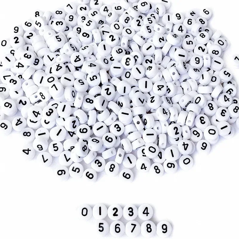 100-500 Stück Acryl A-Z 26 Buchstabenperlen Weiße Runde Alphabetperlen mit Löchern für Schmuckherstellung Halskette Armband Zubehör – Detail 7