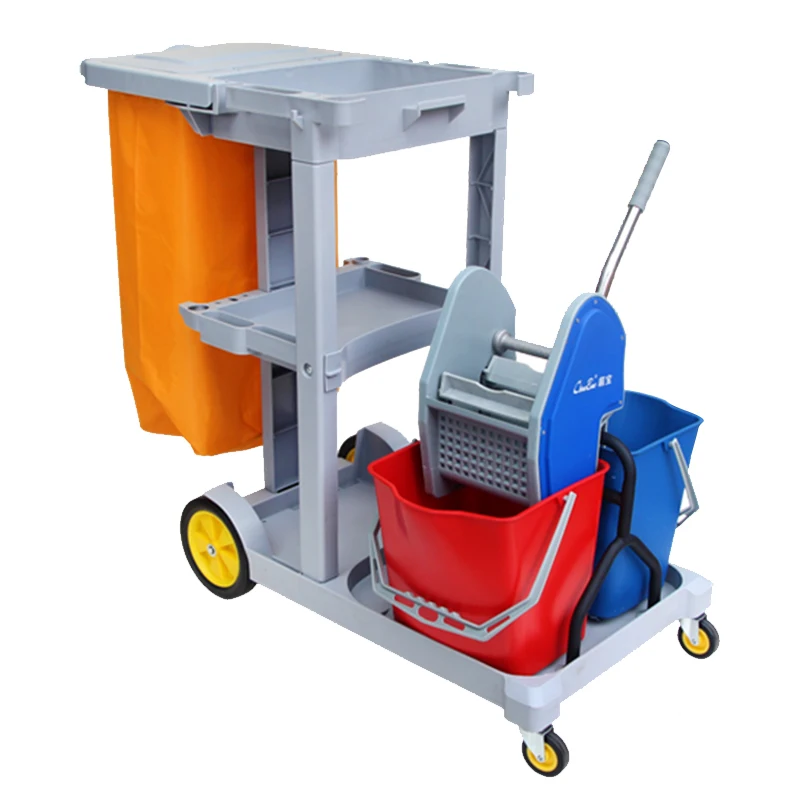 China Storage Professional Multifunctional Cleaning Cart Service Trolley With Cheap Price