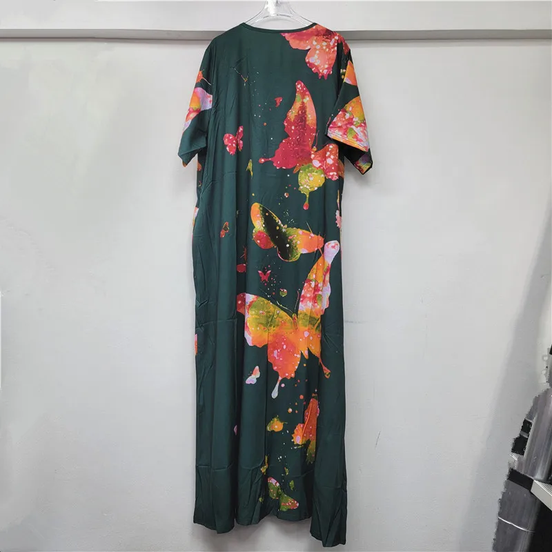 خريف جديد تصميم فريد Y2k Vestisos فستان نسائي فضفاض فراشة طباعة الترتر شرابة التخسيس عطلة نمط فساتين طويلة #3