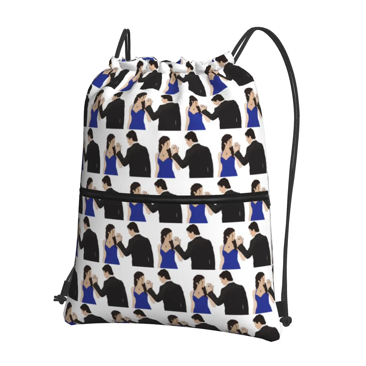 

The Vampire Diaries Damon Salvatore And Elena Backpacks Fashion Drawstring Bags Sports Bag Book Bags for Travel School