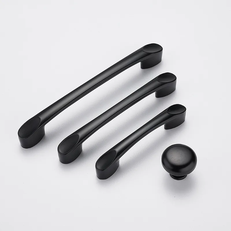 Black Kitchen Wine Cabinet Door Handle Bedroom Dresser Wardrobe Drawer Knob Children\'s Room Furniture Decoration Handle