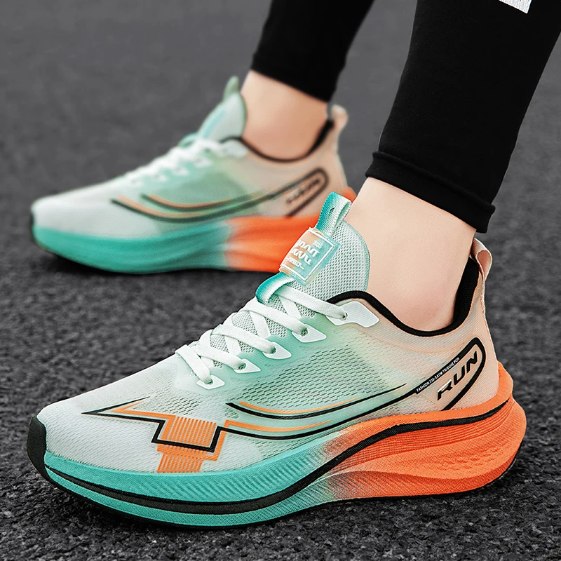 Running Shoes Ultra-Light Speed Racing Shoes Lightweight Breathable Wear Resistant Anti-Slip Shock Absorption Sport Sneakers