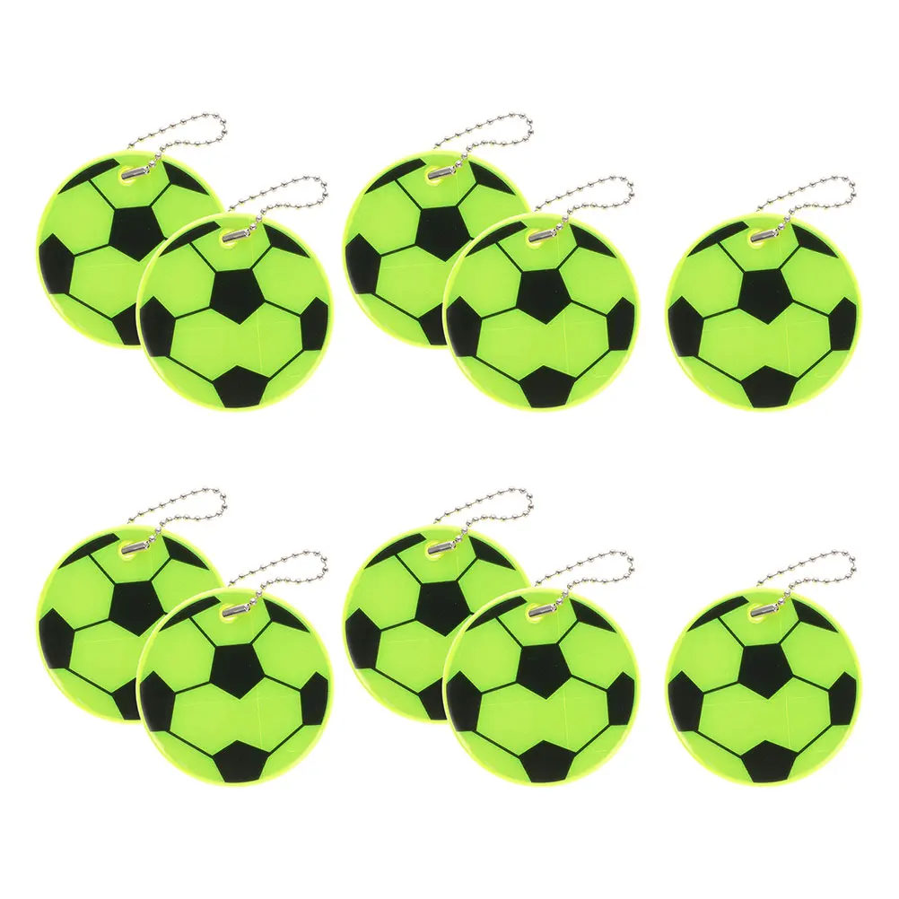 

20pcs Football Reflective Keychains Soccer Ornaments Pendant Backpack Accessories Charm Tags Night Safety Mini Pendants