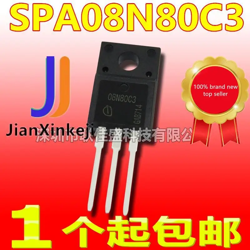 

10pcs 100% orginal new in stock SPA08N80C3 08N80C3 8A 800V N-channel MOS tube field effect tube TO-220F