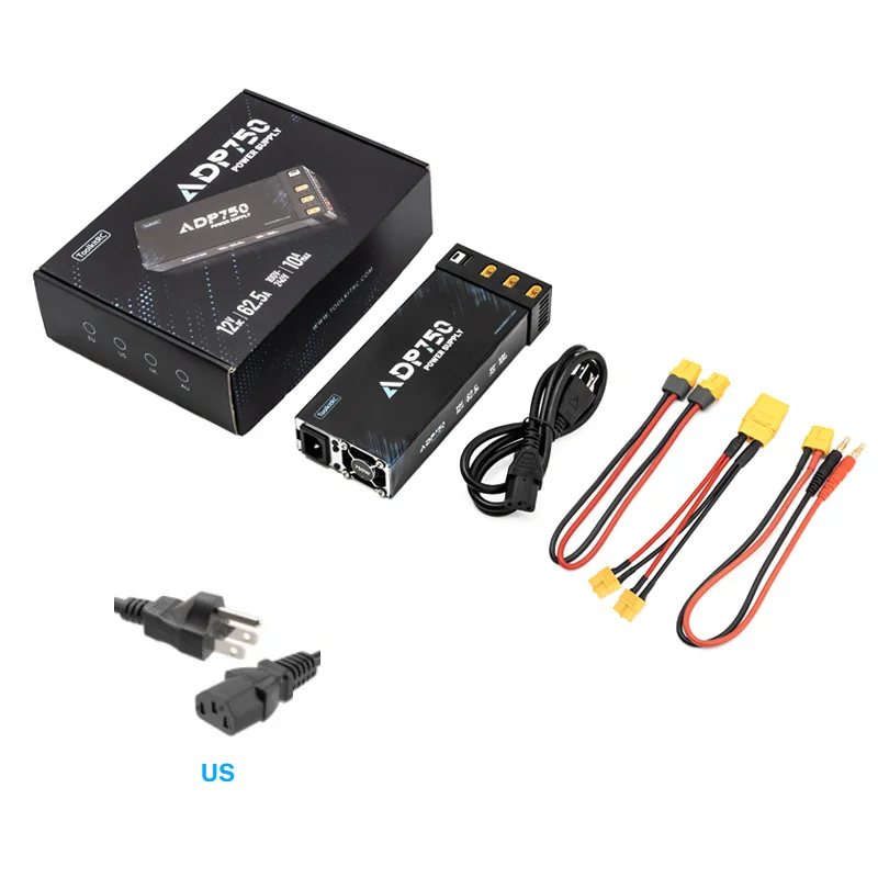 

ToolkitRC ADP750 Адаптер питания 750 Вт DC12V 62.5A XT60 Параллельный Подходит для M8D M9 M6D M7 M8P Интеллектуальное зарядное устройство Блок питания