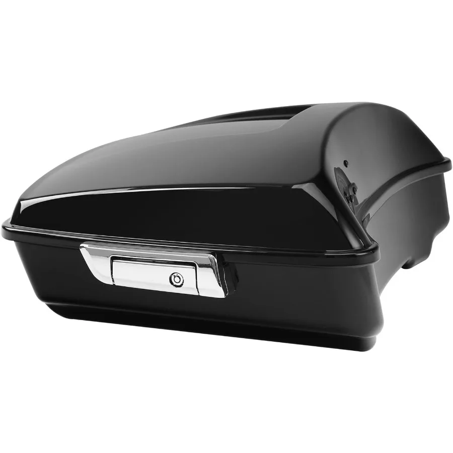 10.7 صندوق صندوق صندوق الدراجة النارية المفروم مسند الظهر مصباح ليد خلفي مع حزمة مزلاج من الكروم لنماذج Harley Touring 20142025 Electra Gli