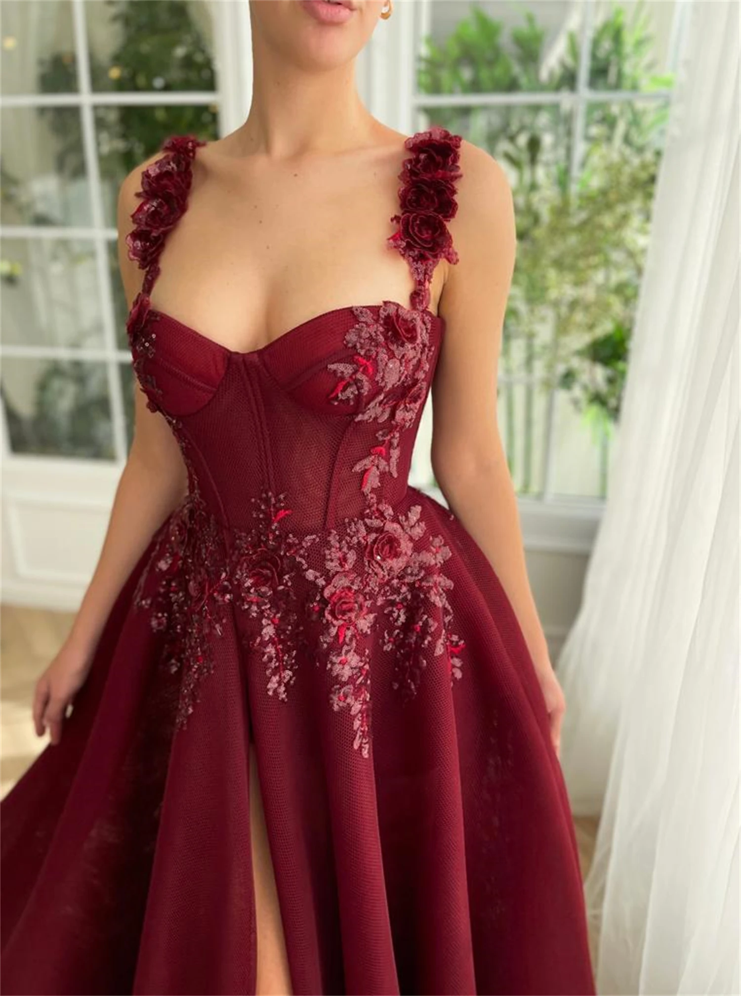 Aileen Line A Women\'s Evening Dress Party Evening Elegant Luxury Celebrity Claret Ball Gown Gala Dresses Woman 2024 for Party