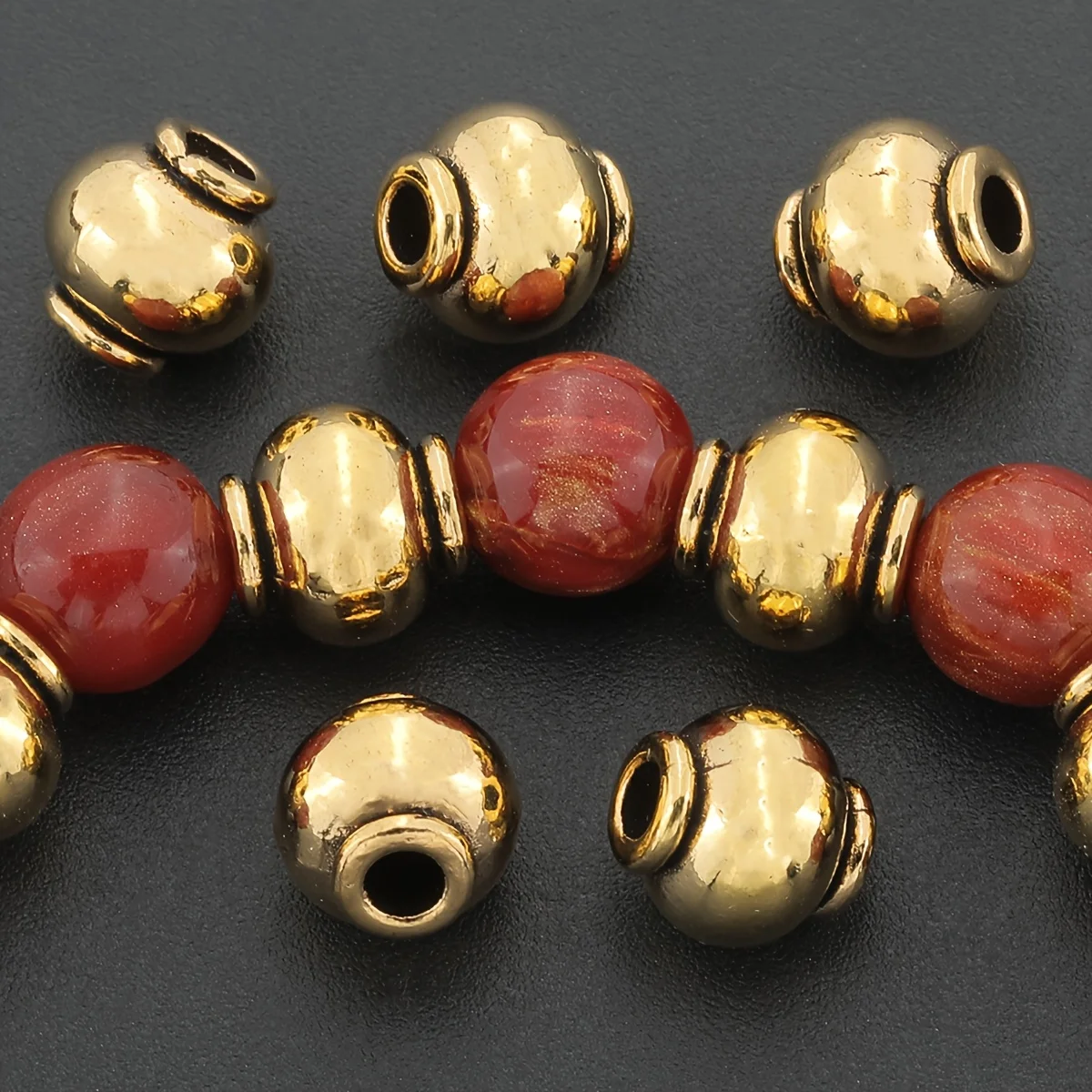 10 PCS Zinc Alloy Lantern-shaped Spacers - Suitable for DIY Necklace, Bracelet, and Pendant Accessories Manufacturing