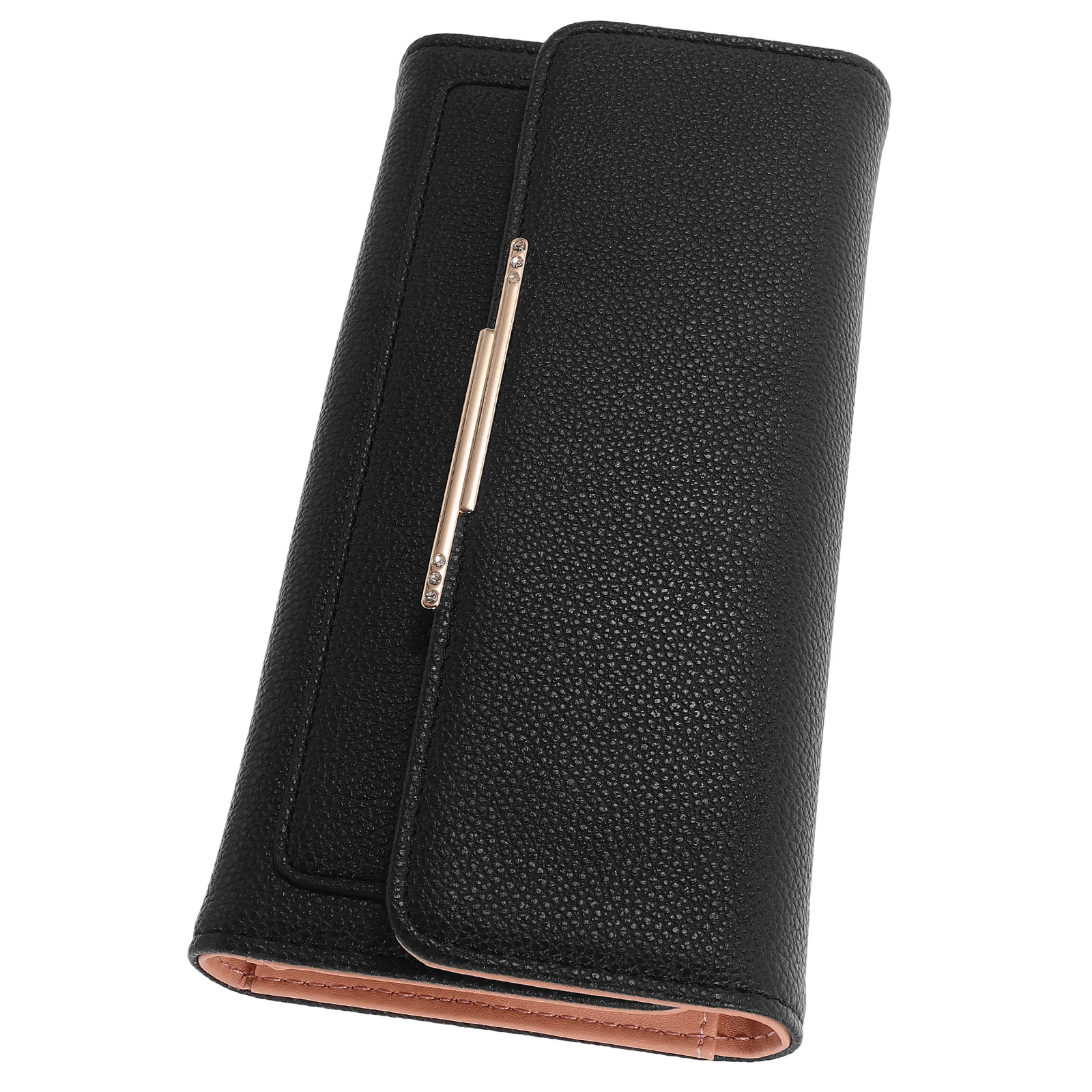 محفظة نسائية طويلة من البولي يوريثان، محفظة ثلاثية الطي للنساء، حقيبة نقود محمولة خفيفة الوزن مع سحاب للسفر يوميًا