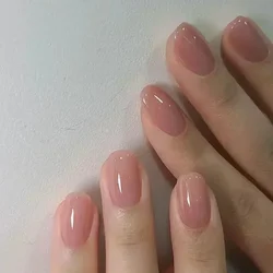 24 pçs bailarina unhas falsas com cola ferramentas de beleza de unhas curtas imprensa em unhas falsas cobertura completa dicas de unhas artificiais manicure