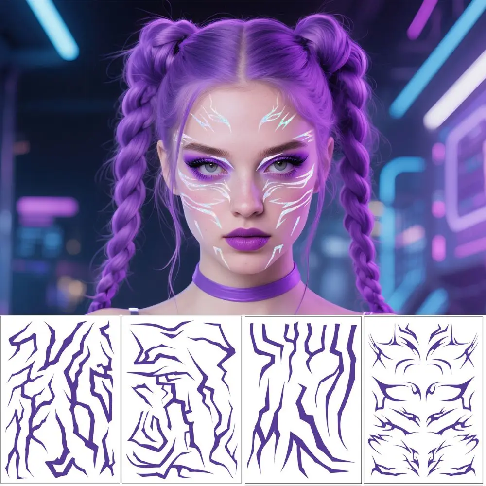 جديد 4 قطعة Huntrix التجريبي N الصيادين K-Pop الشيطان بنين جينو رومي الوشم الدعامة الوشم الجسم شريط ملصقات تأثيري حفلة الهالوين