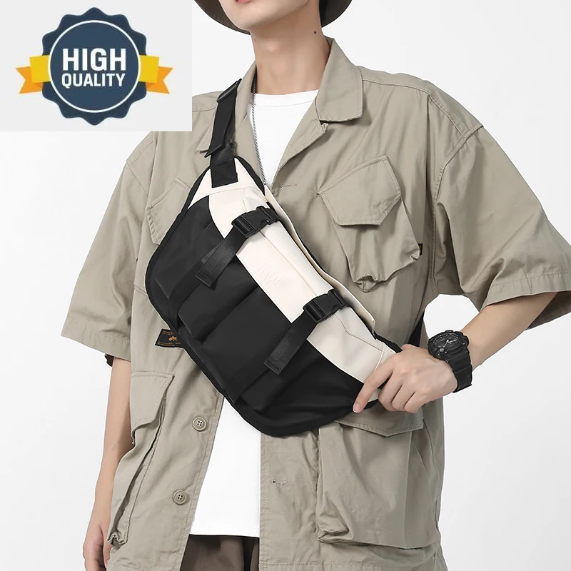 

Bag Men's Chest Simple Casual Large Capacity Crossbody Pack Male Korean Style Patchwork Shoulder