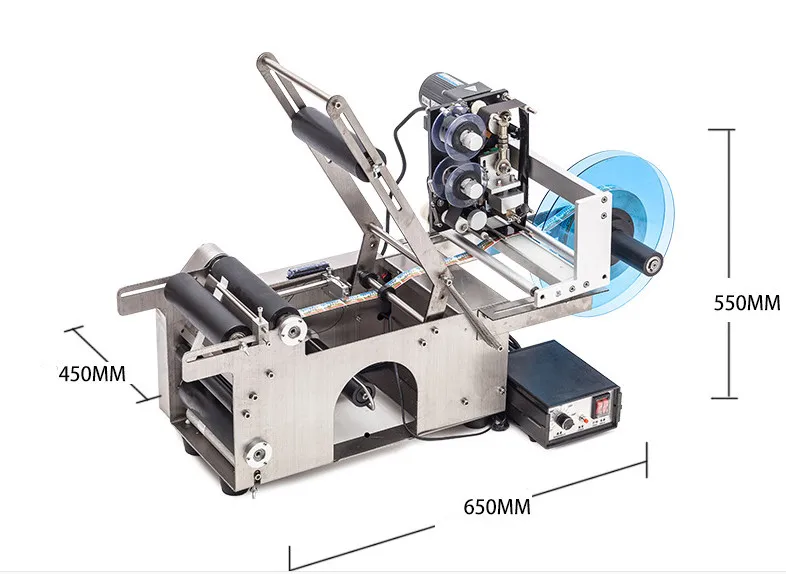 Semi-automático redondo garrafa rotulagem máquina, com data impressora, 1 ano de garantia, alta qualidade, novo, MT-50D