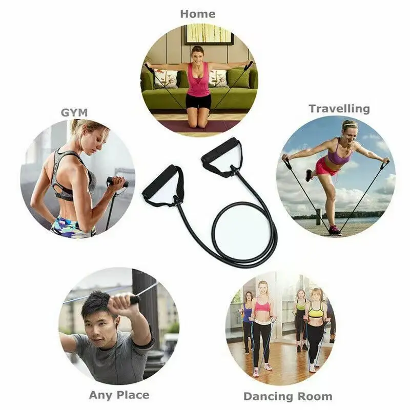 5 Levels Resistance Bands with Handles Training Exercise Tube Band Pull Rope Fitness Elastic Bands Workouts Strength Equipment