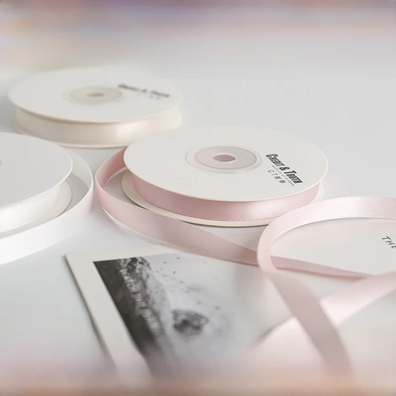 High Density Polyester Ribbon Baking Cake Silk Ribbon Encryption Hair Accessory Auxiliary Material Double Side 1cm Width
