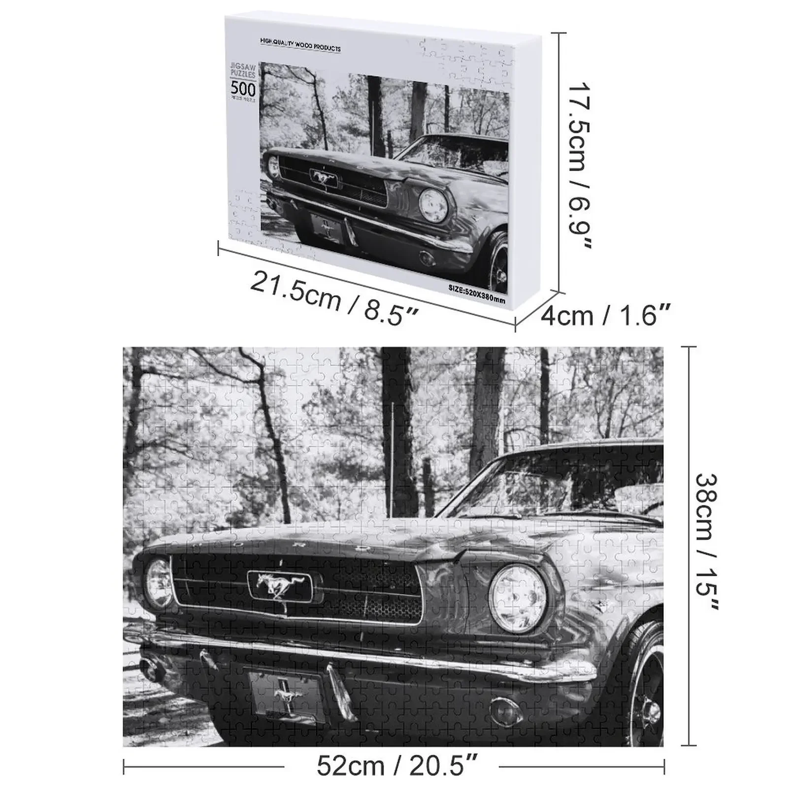 Rompecabezas de Mustang para niños y adultos, juguete personalizado con foto, personalizado