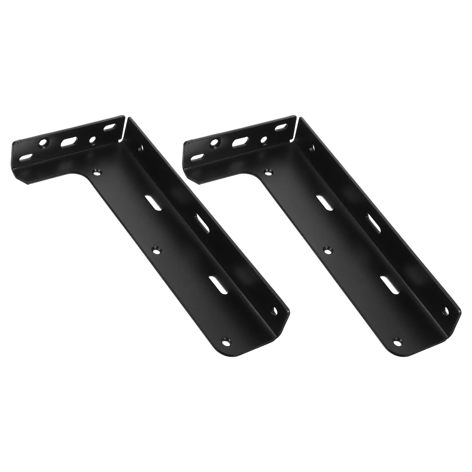 

2Pcs Heavy Duty Floating Cabinet Brackets Wall Mount L Brackets Hidden Black Metal Shelf Support for Kitchen Bathroom Cabinets