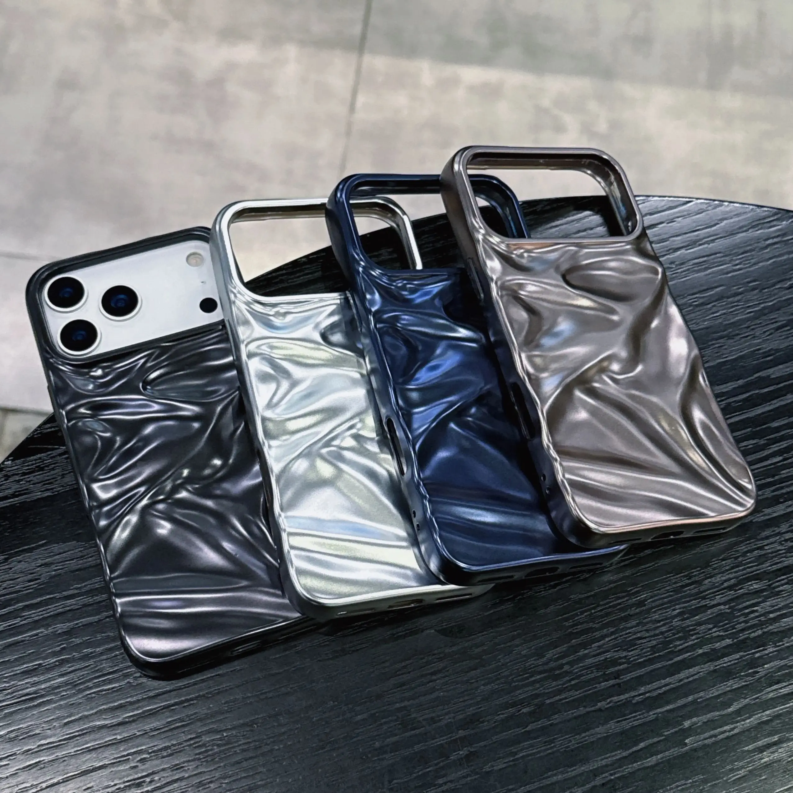 الفاخرة تموج الماء ماتي الحال بالنسبة آيفون 17Air 16 15 14 زائد 13 12 17 برو ماكس 11 الإبداعية متجمد ثلاثية الأبعاد التجاعيد غطاء مقاوم للصدمات #3