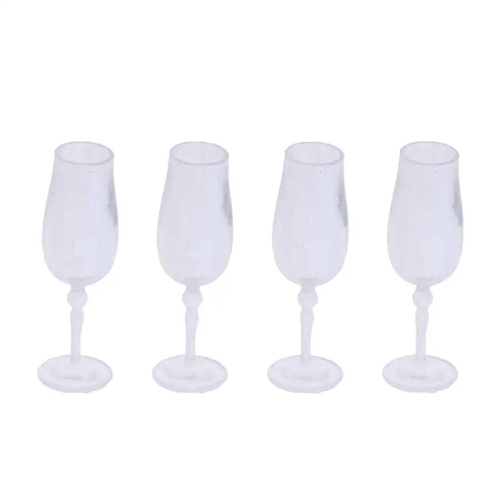 1/12 Dollhouse Tableware 4 Pieces Cup Goblet Glass Juice Accessories