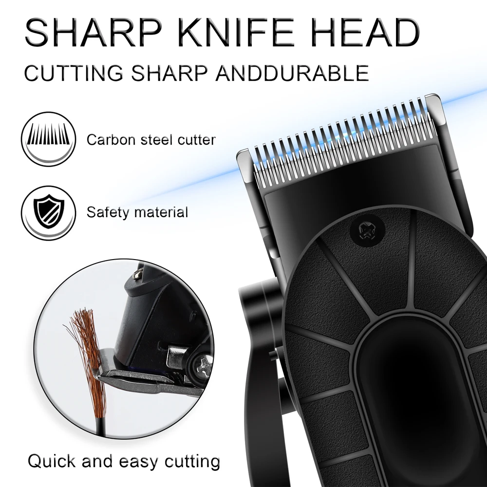 Professional 3-speed adjustable electric hair clipper, electric shaver, USB charging, electric hair clipper with display